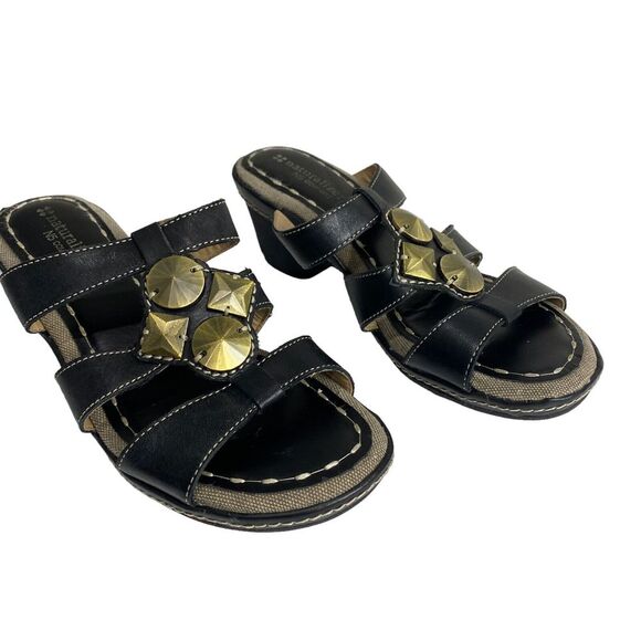 Naturalizer N5 Comfort Wedge Sandal Kari Leather Black Women's 8 M - Picture 5 of 15